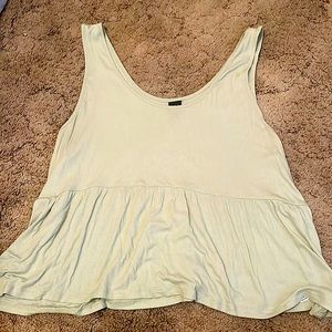 Wild fable sage peplum ribbed tank